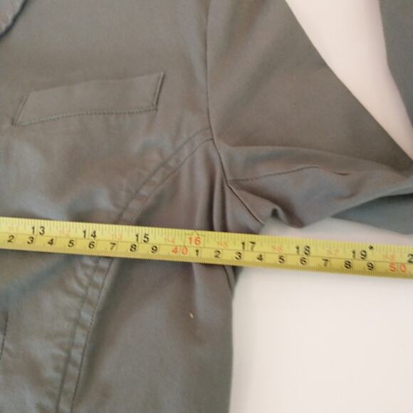 Cabi Blazer Women's Size XS Army Green One button 2 Pocket  Long Sleeve jacket - Picture 10 of 11